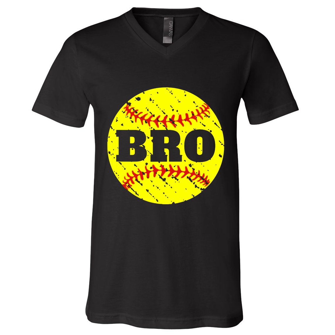Girl Fastpitch Softball Brother Funny V-Neck T-Shirt