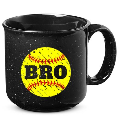 Girl Fastpitch Softball Brother Funny 15oz Campfire Ceramic Mug