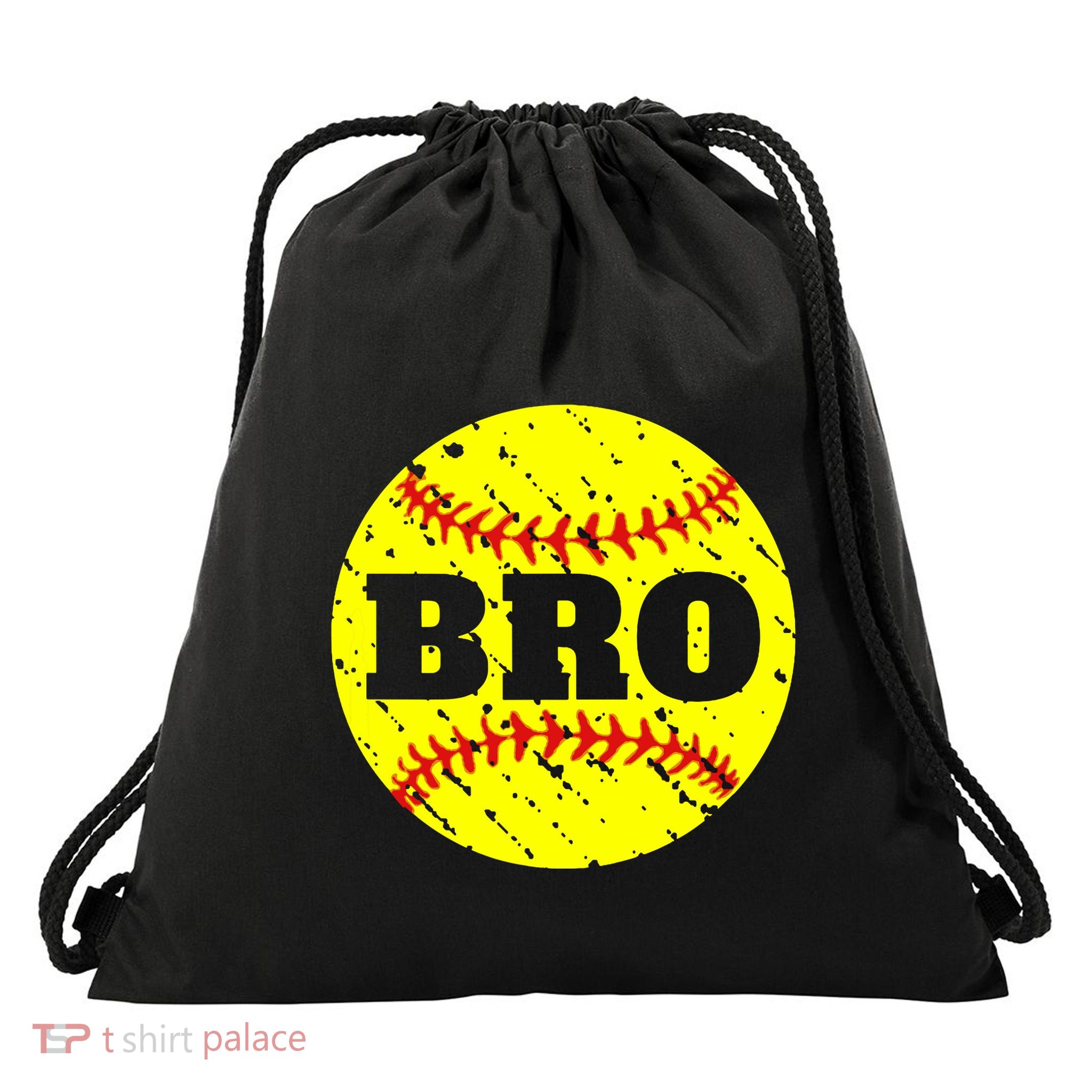Girl Fastpitch Softball Brother Funny Drawstring Bag