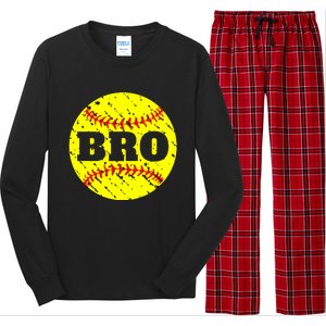 Girl Fastpitch Softball Brother Funny Long Sleeve Pajama Set