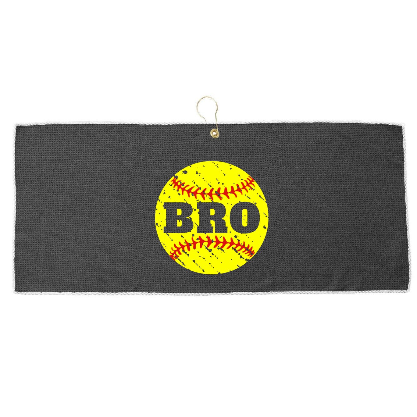 Girl Fastpitch Softball Brother Funny Large Microfiber Waffle Golf Towel