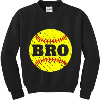 Girl Fastpitch Softball Brother Funny Kids Sweatshirt