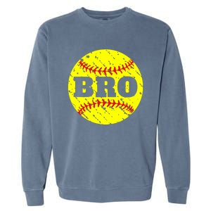 Girl Fastpitch Softball Brother Funny Garment-Dyed Sweatshirt