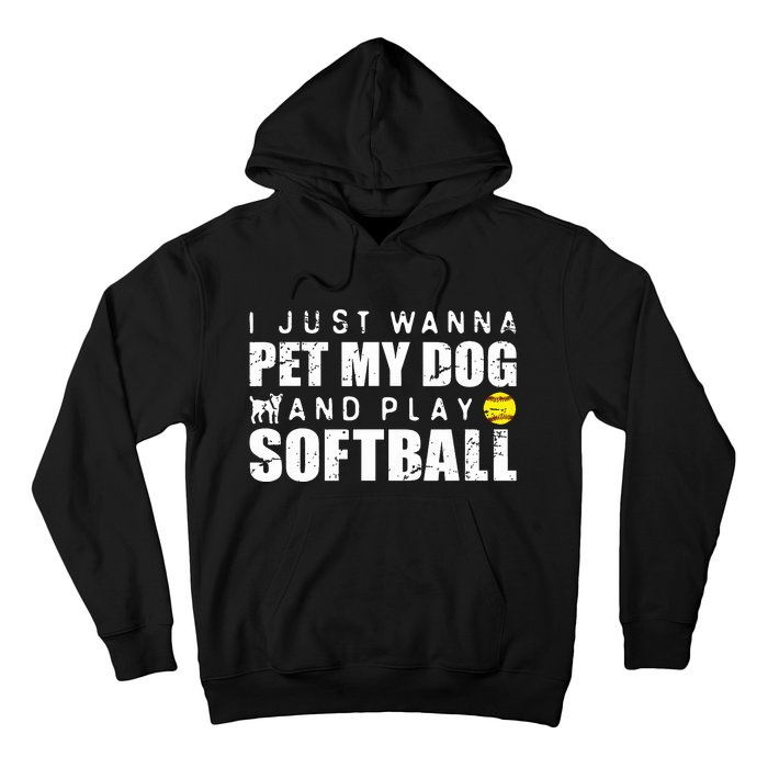 Girl Fastpitch Softball Funny Dog Hoodie