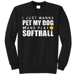 Girl Fastpitch Softball Funny Dog Sweatshirt