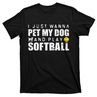 Girl Fastpitch Softball Funny Dog T-Shirt