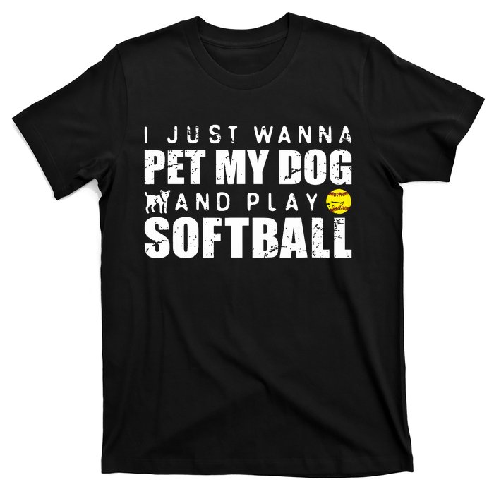 Girl Fastpitch Softball Funny Dog T-Shirt