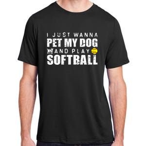 Girl Fastpitch Softball Funny Dog Adult ChromaSoft Performance T-Shirt