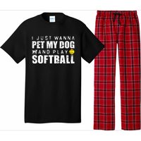 Girl Fastpitch Softball Funny Dog Pajama Set