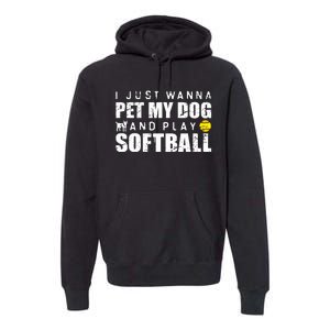 Girl Fastpitch Softball Funny Dog Premium Hoodie