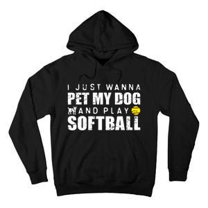 Girl Fastpitch Softball Funny Dog Tall Hoodie