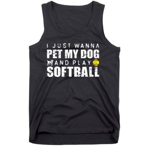 Girl Fastpitch Softball Funny Dog Tank Top