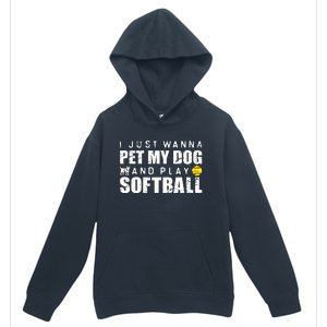 Girl Fastpitch Softball Funny Dog Urban Pullover Hoodie