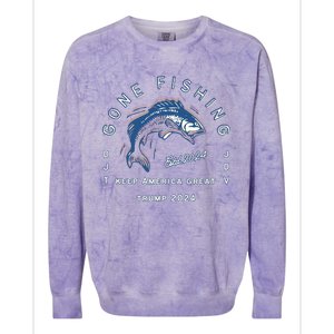 Gone Fishing Trump Vance 2024 Sport Fishing Pasttime Colorblast Crewneck Sweatshirt