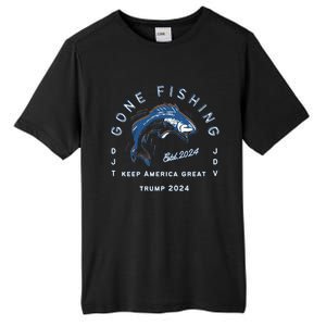 Gone Fishing Trump Vance 2024 Sport Fishing Pasttime Tall Fusion ChromaSoft Performance T-Shirt