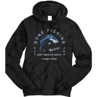 Gone Fishing Trump Vance 2024 Sport Fishing Pasttime Tie Dye Hoodie