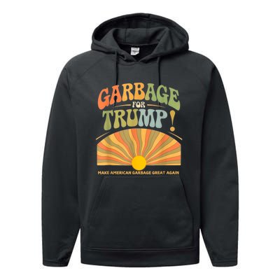 Garbage For Trump Make American Garbage Great Again Performance Fleece Hoodie