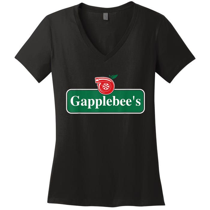 Gapplebee Funny Turbo Race Car Enthusiast Racing Women's V-Neck T-Shirt