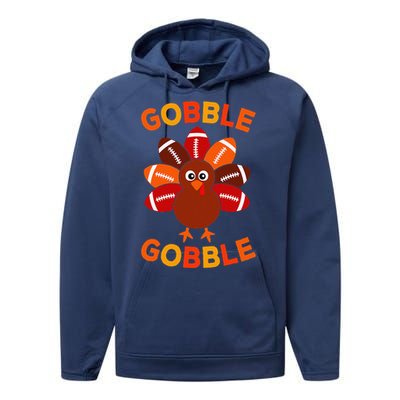 Gobble Football Turkey Balls Thanksgiving Performance Fleece Hoodie