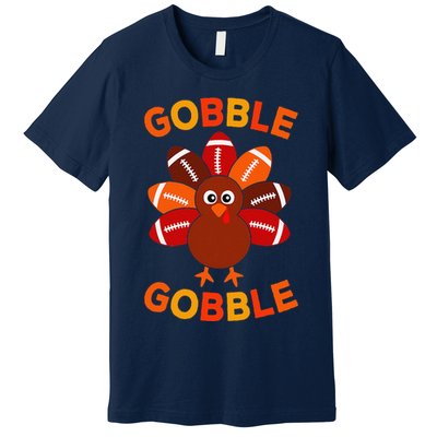 Gobble Football Turkey Balls Thanksgiving Premium T-Shirt