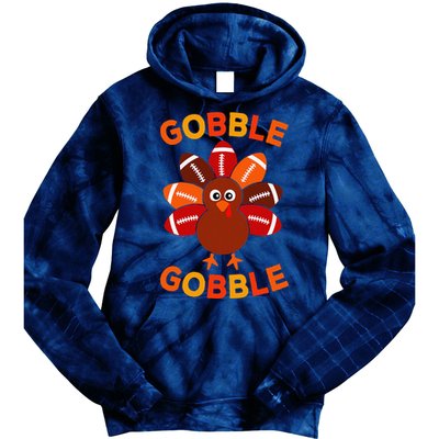 Gobble Football Turkey Balls Thanksgiving Tie Dye Hoodie