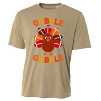 Gobble Football Turkey Balls Thanksgiving Cooling Performance Crew T-Shirt