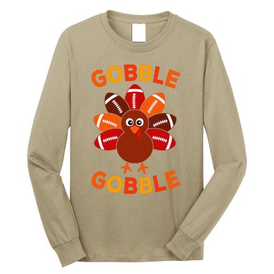 Gobble Football Turkey Balls Thanksgiving Long Sleeve Shirt