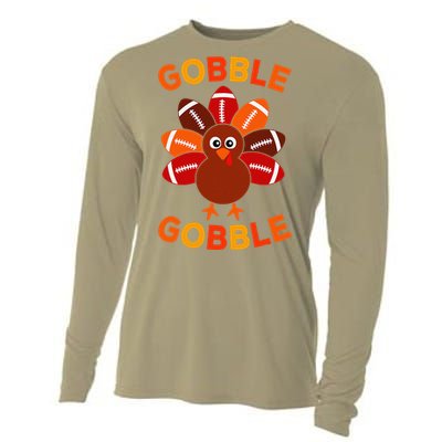 Gobble Football Turkey Balls Thanksgiving Cooling Performance Long Sleeve Crew