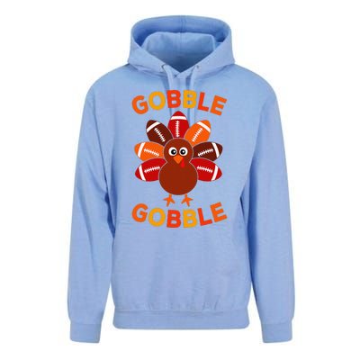 Gobble Football Turkey Balls Thanksgiving Unisex Surf Hoodie