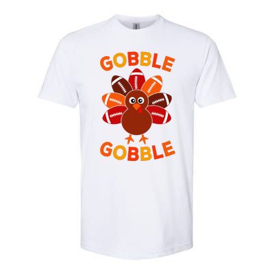 Gobble Football Turkey Balls Thanksgiving Softstyle CVC T-Shirt