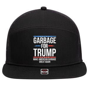 Garbage For Trump Make American Garbage Great Again 7 Panel Mesh Trucker Snapback Hat