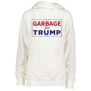 Garbage For Trump Proud Maga Garbage Trump Supporter Womens Funnel Neck Pullover Hood