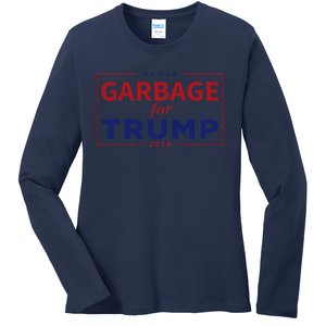 Garbage For Trump Proud Maga Garbage Trump Supporter Ladies Long Sleeve Shirt