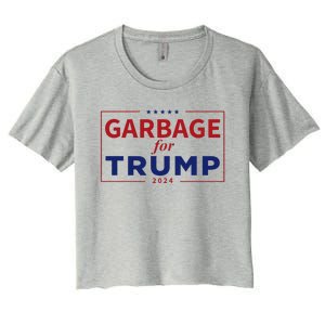 Garbage For Trump Proud Maga Garbage Trump Supporter Women's Crop Top Tee