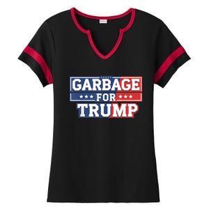 Garbage For Trump 2024 Make American Great Again Ladies Halftime Notch Neck Tee