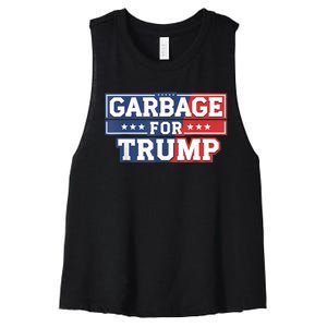 Garbage For Trump 2024 Make American Great Again Women's Racerback Cropped Tank