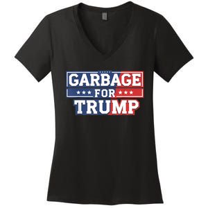 Garbage For Trump 2024 Make American Great Again Women's V-Neck T-Shirt