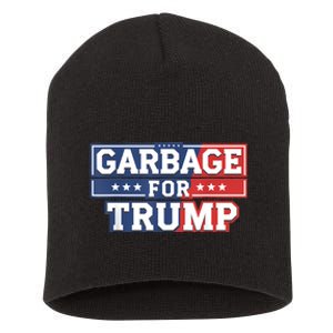 Garbage For Trump 2024 Make American Great Again Short Acrylic Beanie