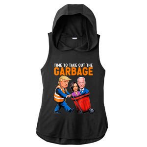 Garbage For Trump 2024 Funny Time To Take Out Garbage Biden Ladies PosiCharge Tri-Blend Wicking Draft Hoodie Tank