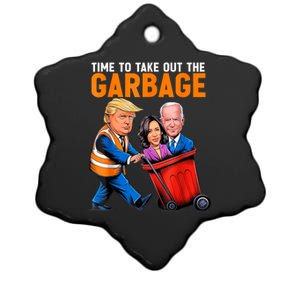 Garbage For Trump 2024 Funny Time To Take Out Garbage Biden Ceramic Star Ornament