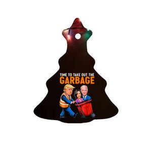 Garbage For Trump 2024 Funny Time To Take Out Garbage Biden Ceramic Tree Ornament