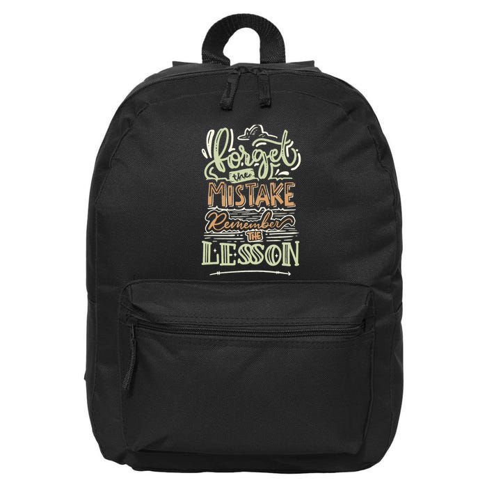 Groovy Forget The Mistake Remember The Lesson Retro 16 in Basic Backpack