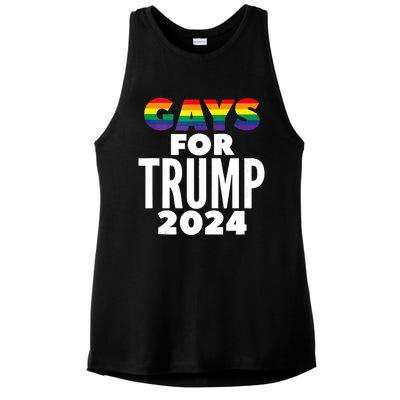 Gays For Trump 2024 Election Vote Ladies PosiCharge Tri-Blend Wicking Tank