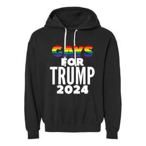 Gays For Trump 2024 Election Vote Garment-Dyed Fleece Hoodie