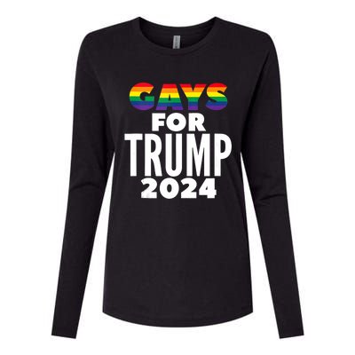 Gays For Trump 2024 Election Vote Womens Cotton Relaxed Long Sleeve T-Shirt