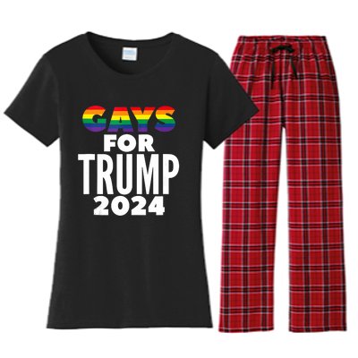 Gays For Trump 2024 Election Vote Women's Flannel Pajama Set