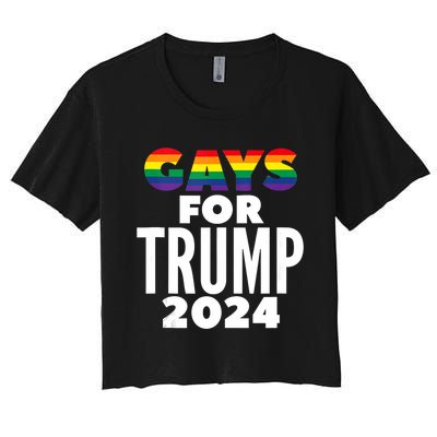 Gays For Trump 2024 Election Vote Women's Crop Top Tee