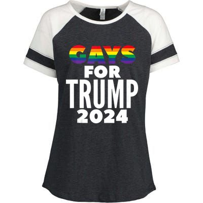 Gays For Trump 2024 Election Vote Enza Ladies Jersey Colorblock Tee