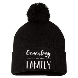 Genealogy Family Tree Genealogist Ancestry Ancestor Gift Pom Pom 12in Knit Beanie