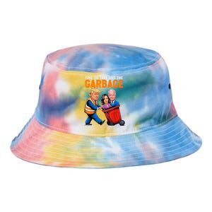 Garbage For Trump 2024 Funny Time To Take Out Garbage Biden Tie Dye Newport Bucket Hat